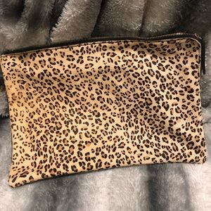 Street Level animal print large clutch.